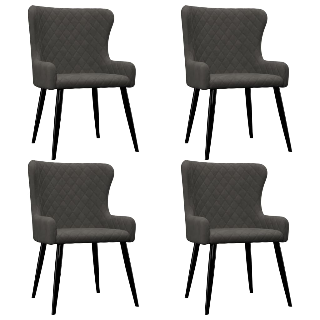 Chaises de salle à manger 2 pcs velours gris