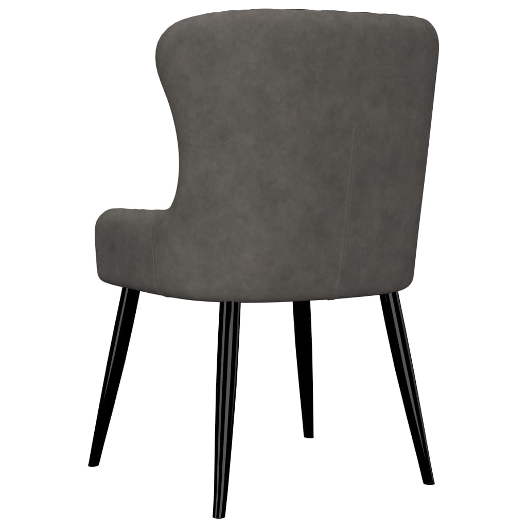 Chaises de salle à manger 2 pcs velours gris