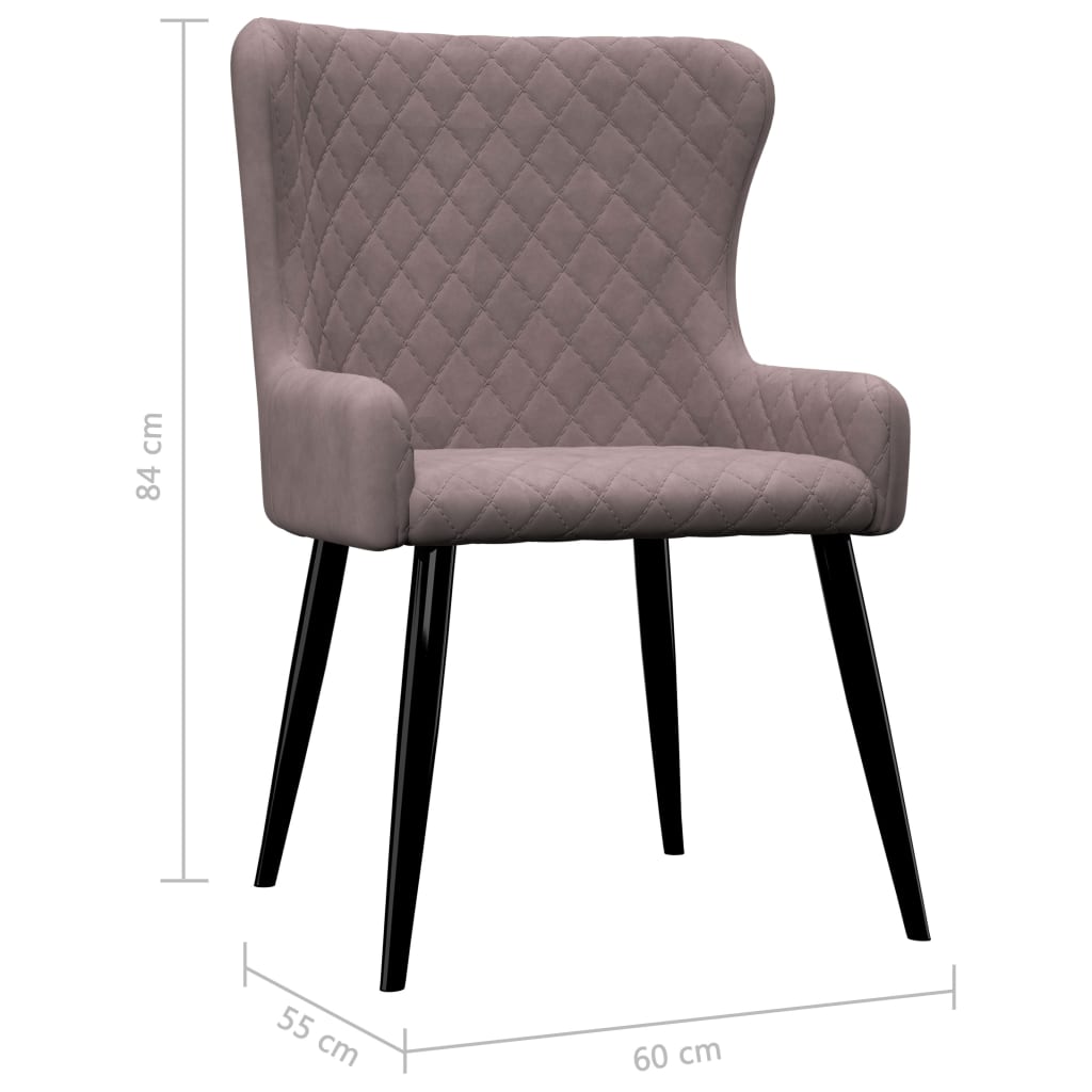 Chaises de salle à manger 2 pcs velours gris