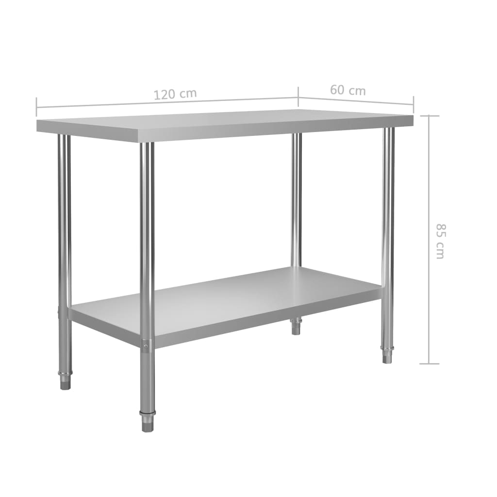 Keukenwerktafel 80x60x85 cm roestvrij staal