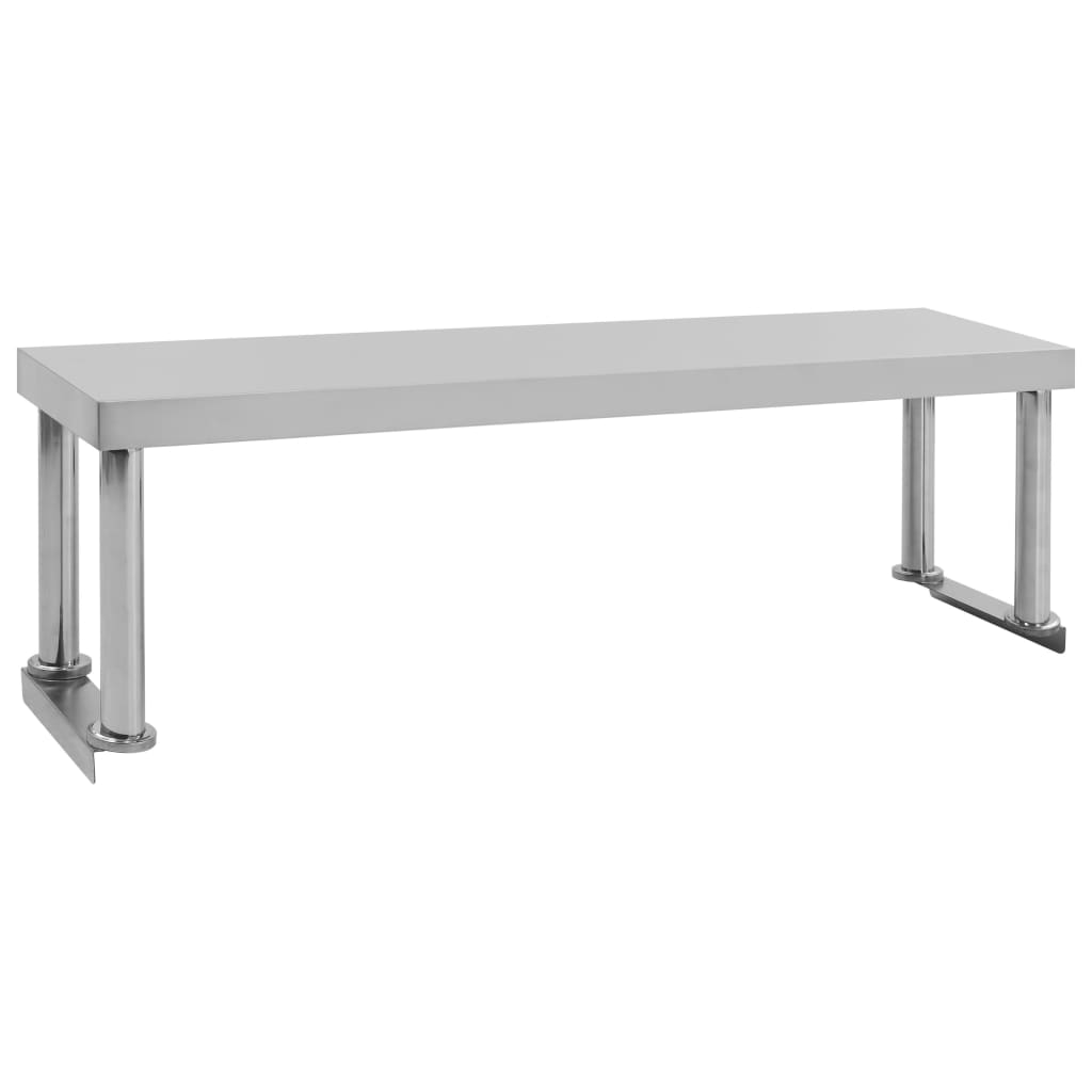 Verhoging voor werktafel 2-laags 120x30x65 cm roestvrij staal