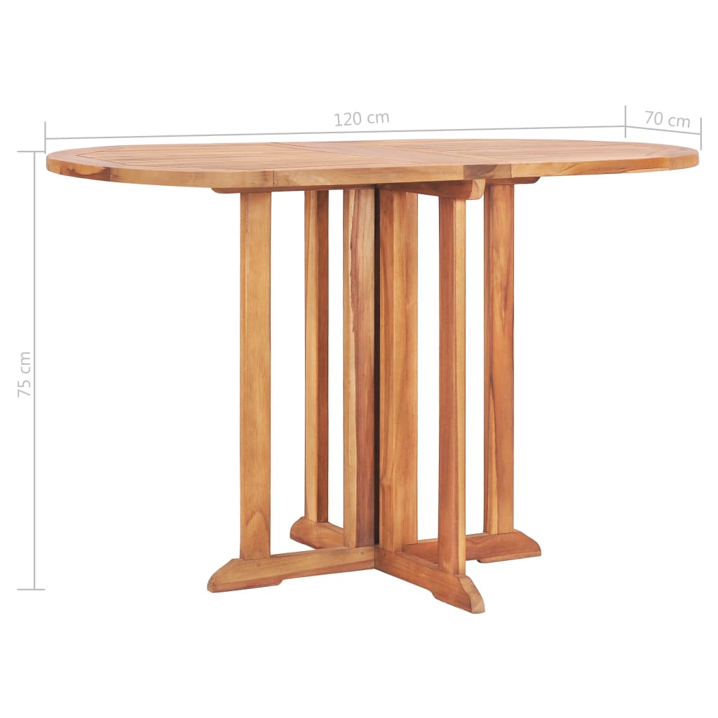 Table de jardin pliante 120x70x75 cm teck massif