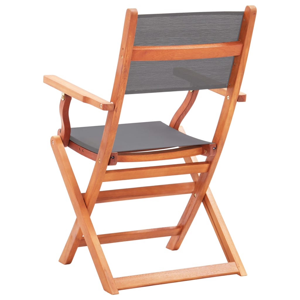 Chaises de jardin pliantes 2 pcs bois d'eucalyptus et textilène