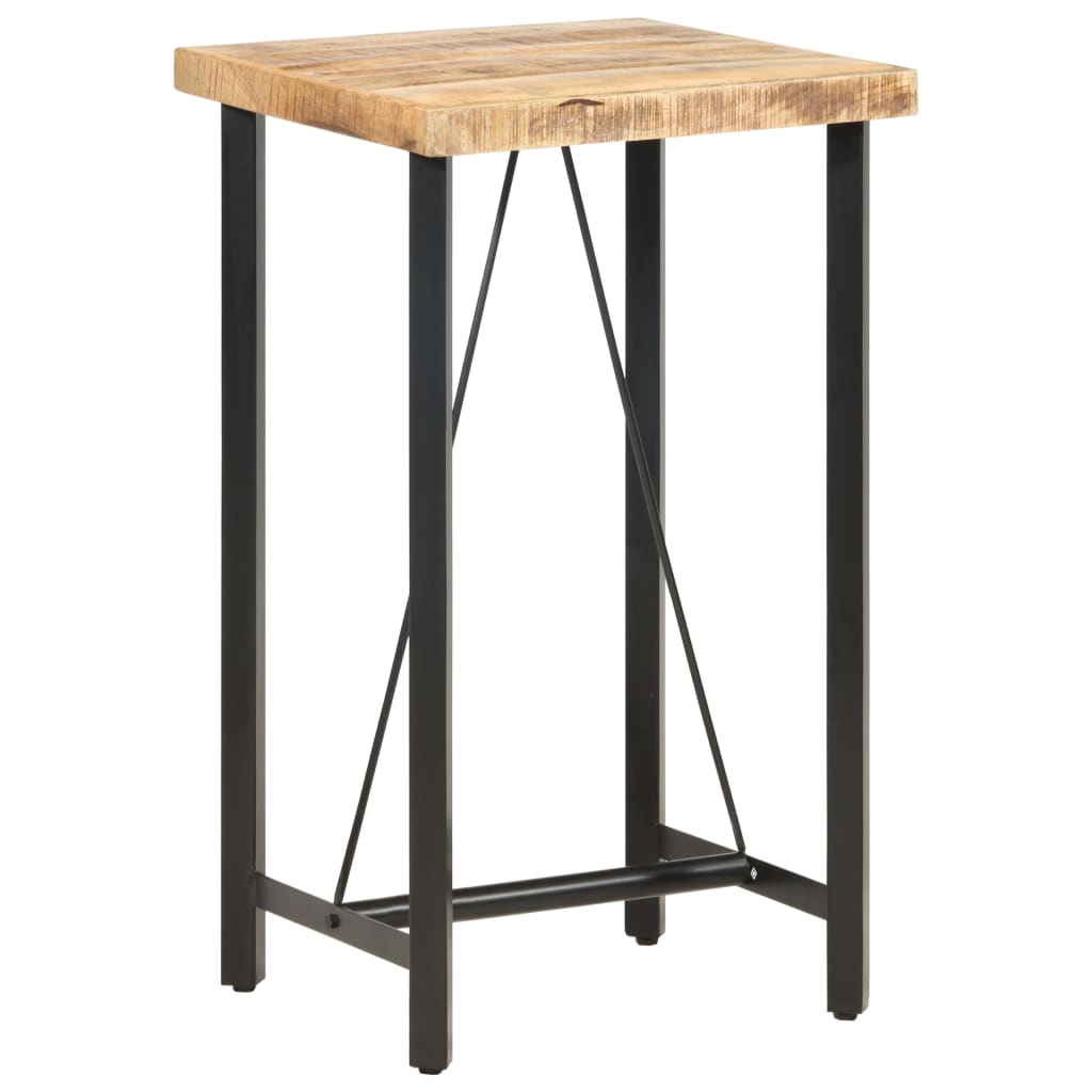 Table de bar 60x60x107 cm bois de manguier brut