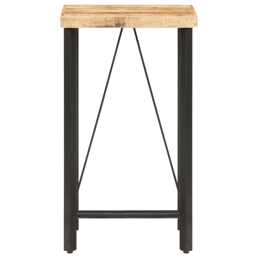 Table de bar 60x60x107 cm bois de manguier brut