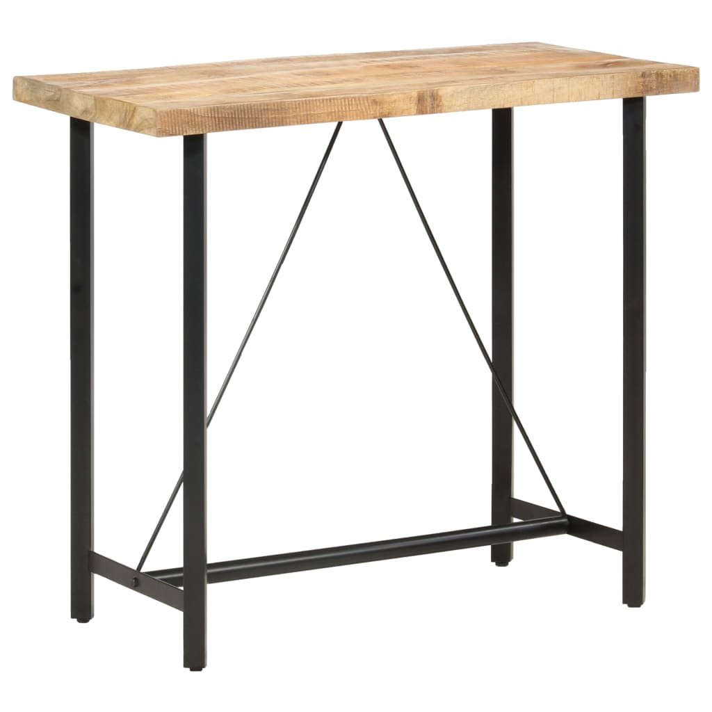 Table de bar 60x60x107 cm bois de manguier brut