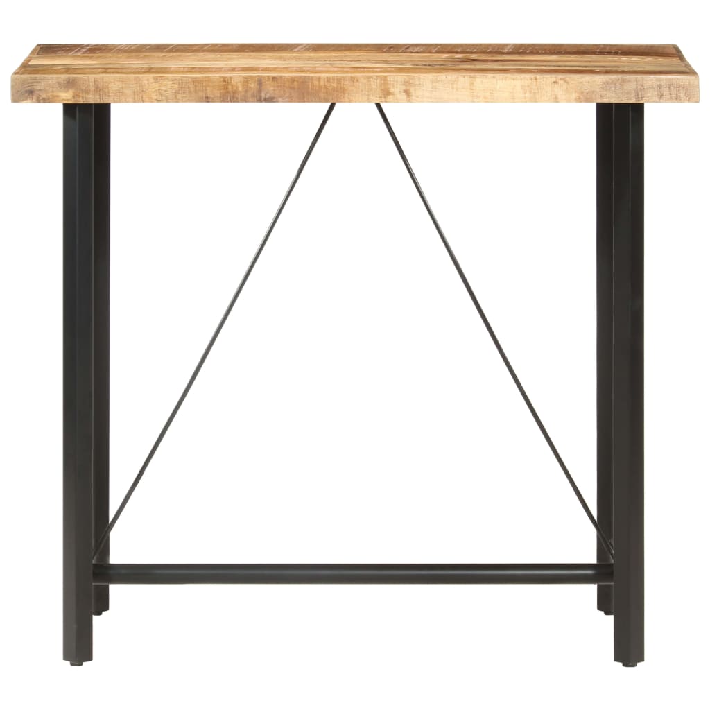 Table de bar 60x60x107 cm bois de manguier brut