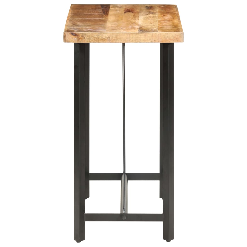 Table de bar 60x60x107 cm bois de manguier brut