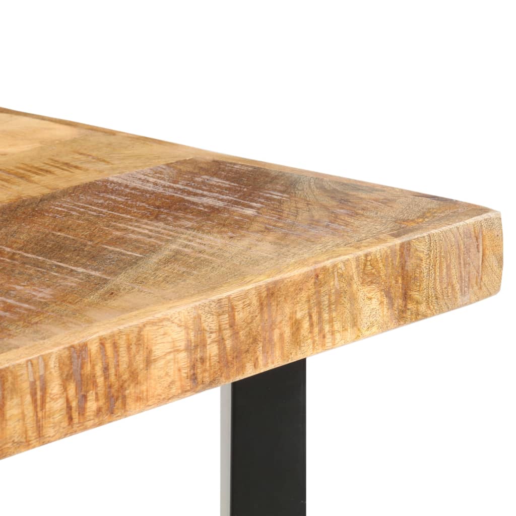 Table de bar 60x60x107 cm bois de manguier brut