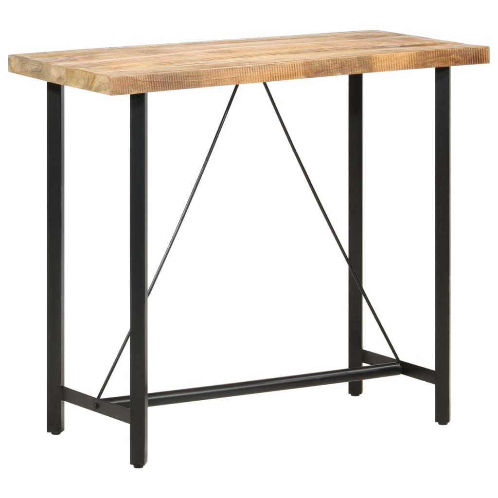 Table de bar 60x60x107 cm bois de manguier brut