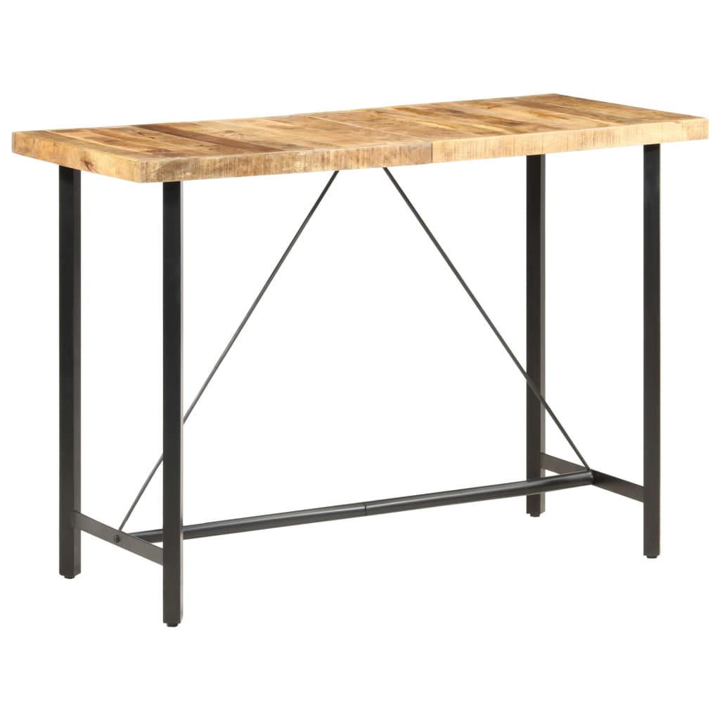 Table de bar 60x60x107 cm bois de manguier brut