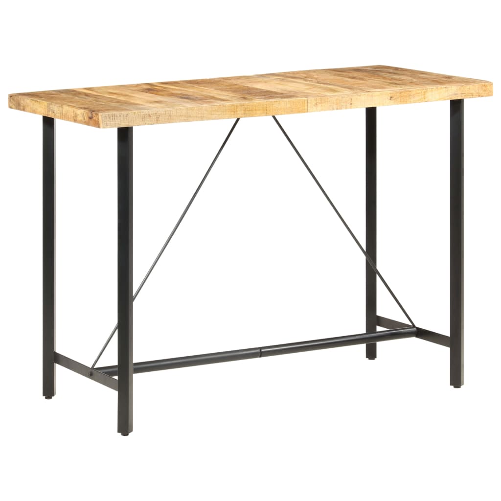 Table de bar 60x60x107 cm bois de manguier brut