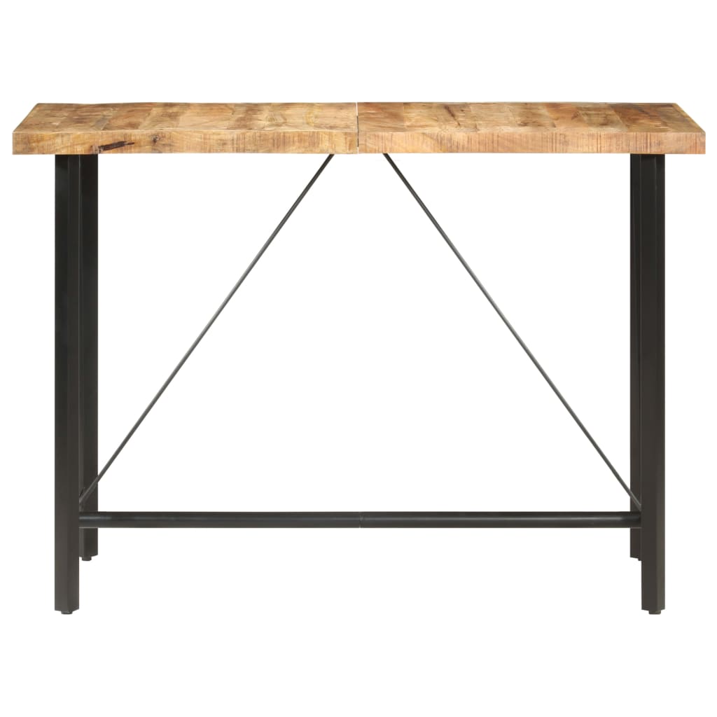 Table de bar 60x60x107 cm bois de manguier brut