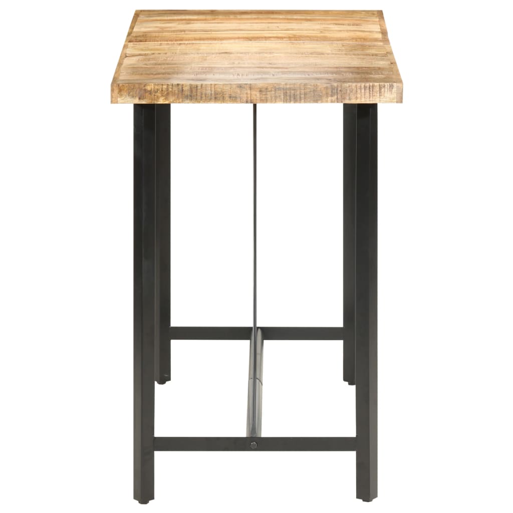 Table de bar 60x60x107 cm bois de manguier brut