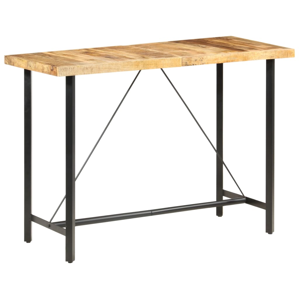 Table de bar 60x60x107 cm bois de manguier brut