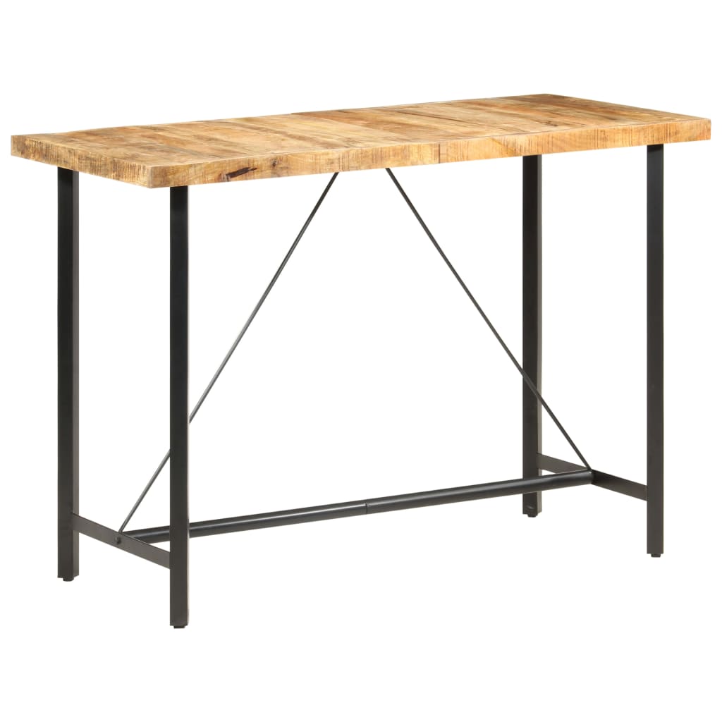 Table de bar 60x60x107 cm bois de manguier brut