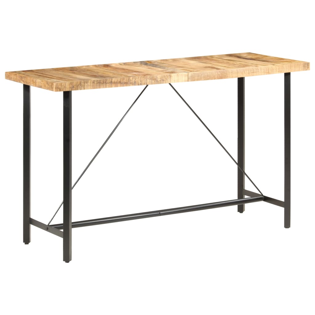 Table de bar 60x60x107 cm bois de manguier brut