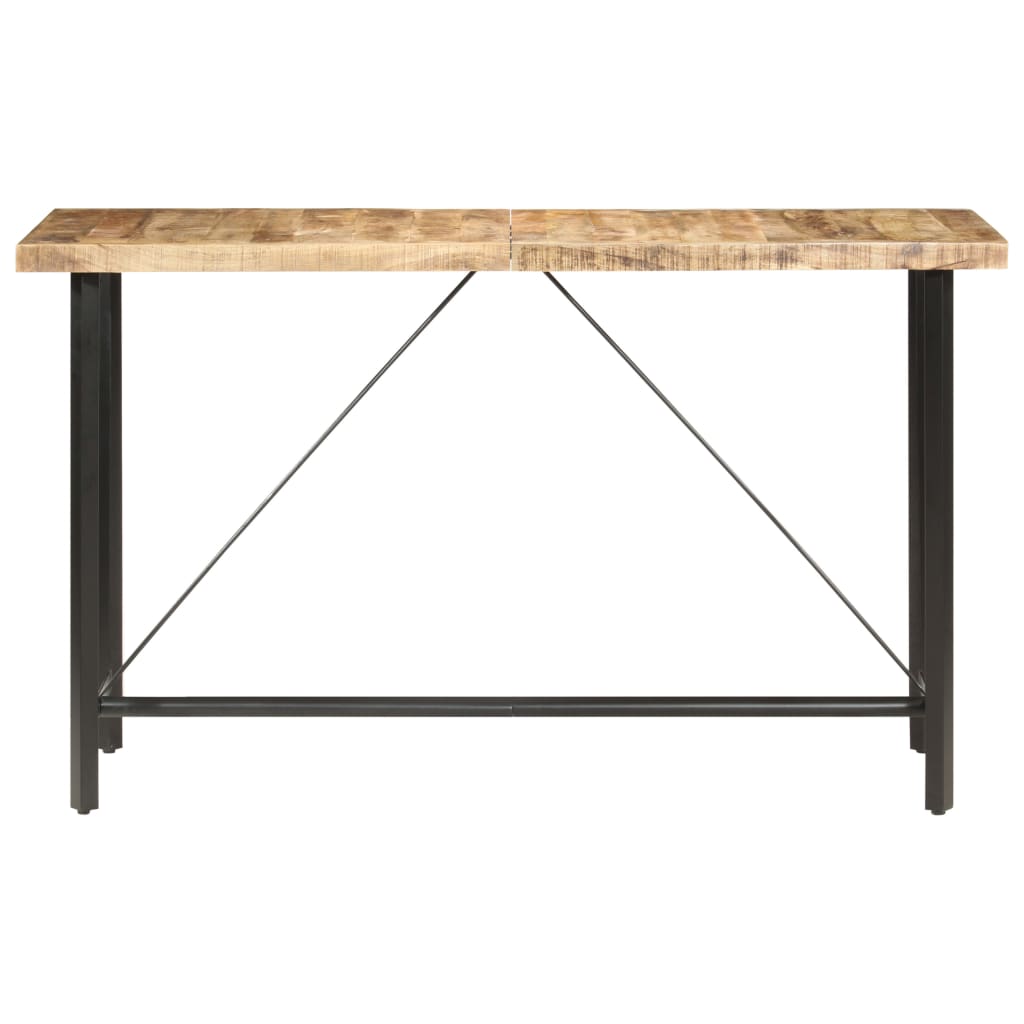 Table de bar 60x60x107 cm bois de manguier brut