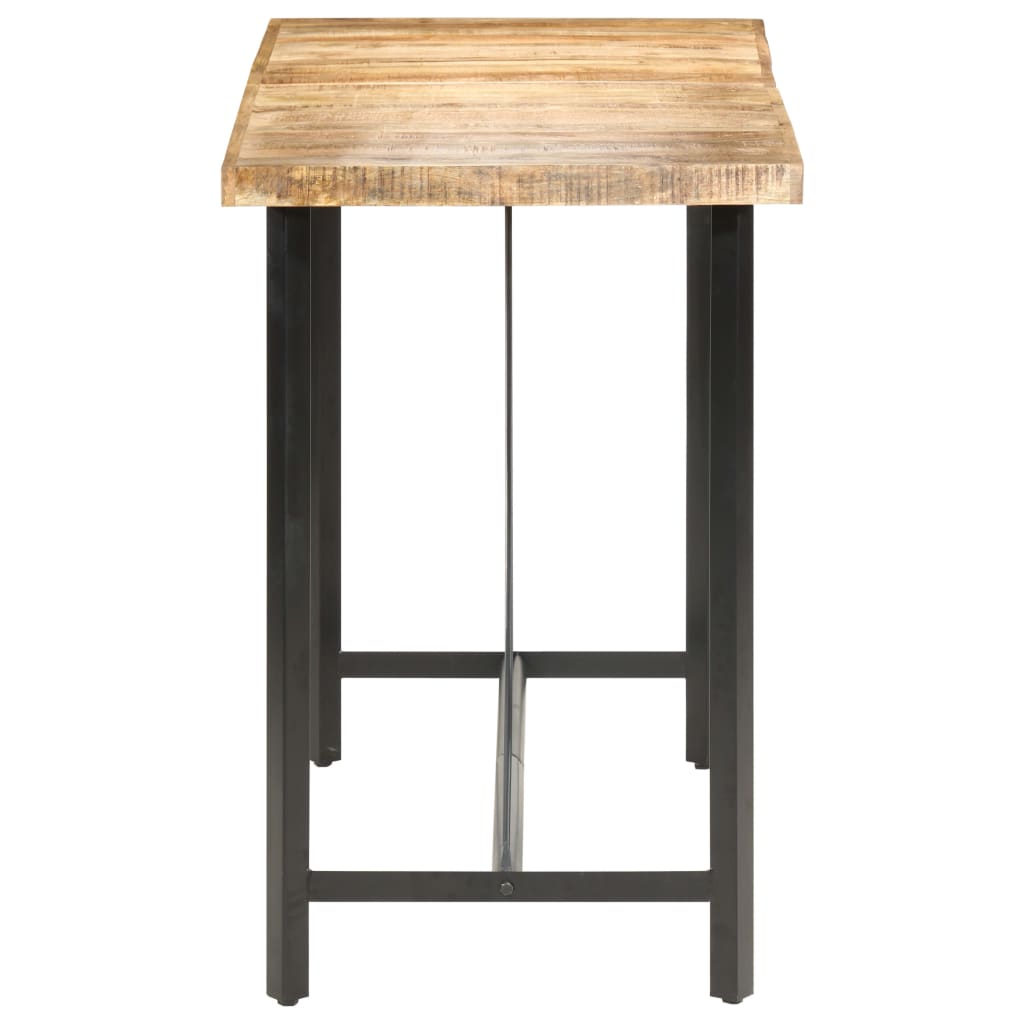 Table de bar 60x60x107 cm bois de manguier brut