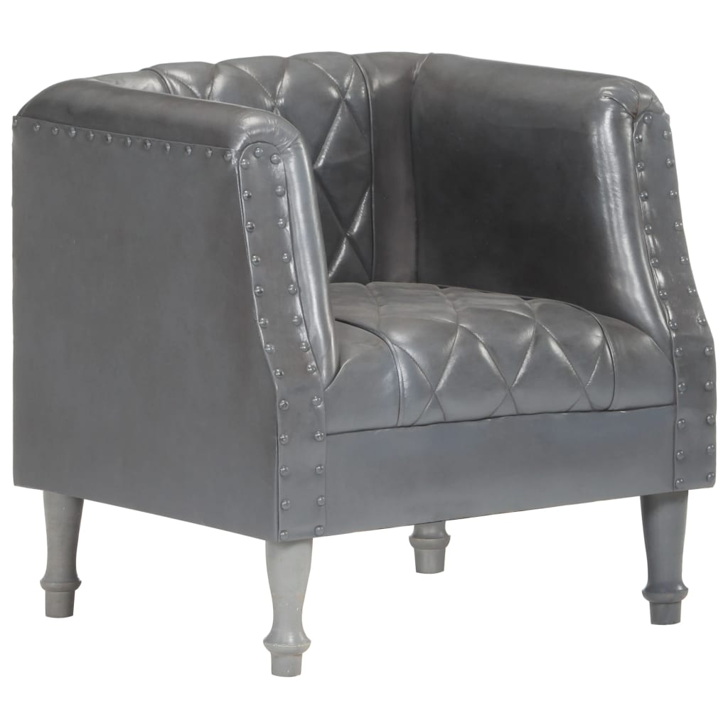 Fauteuil baquet véritable peau de chèvre noir