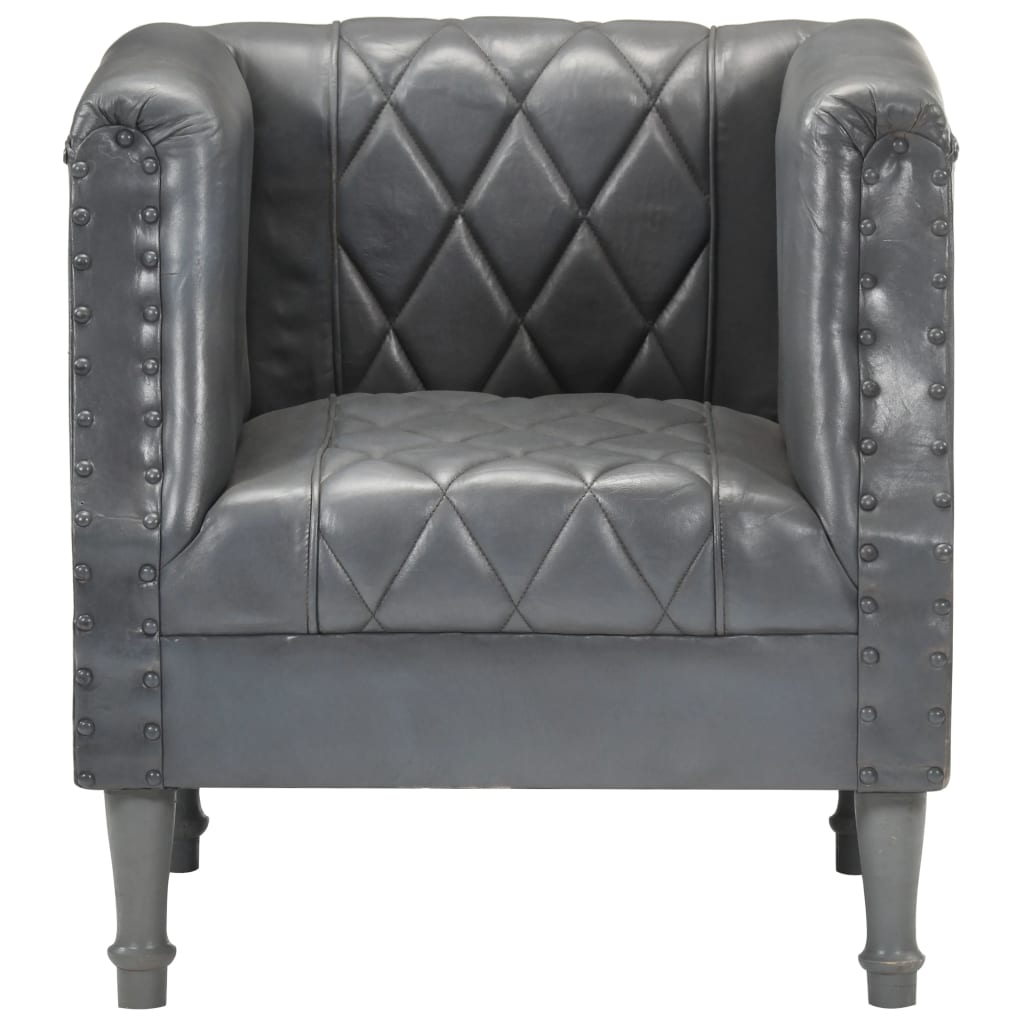 Fauteuil baquet véritable peau de chèvre noir