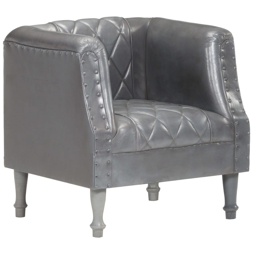 Fauteuil baquet véritable peau de chèvre noir