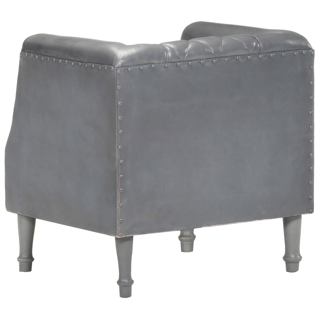 Fauteuil baquet véritable peau de chèvre noir