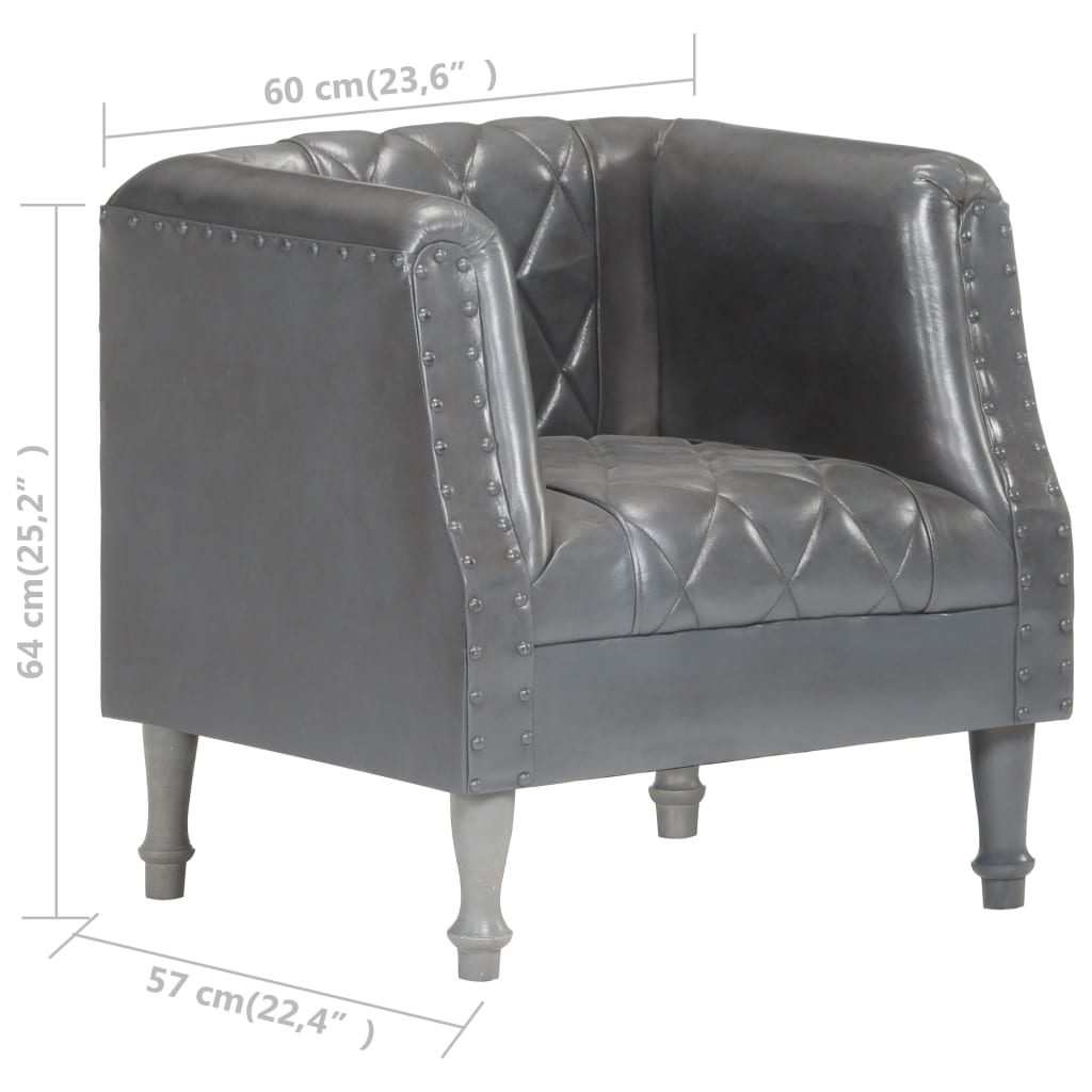 Fauteuil baquet véritable peau de chèvre noir