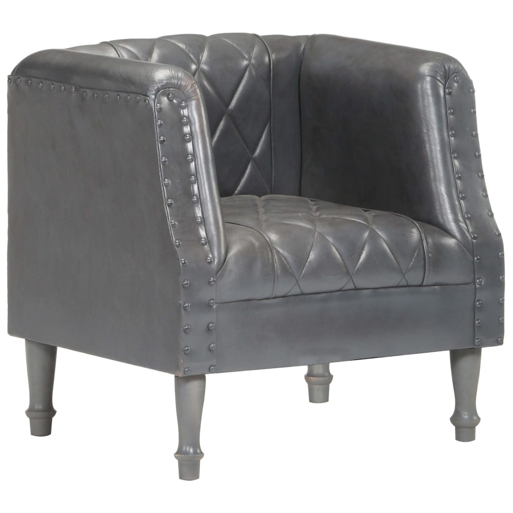 Fauteuil baquet véritable peau de chèvre noir