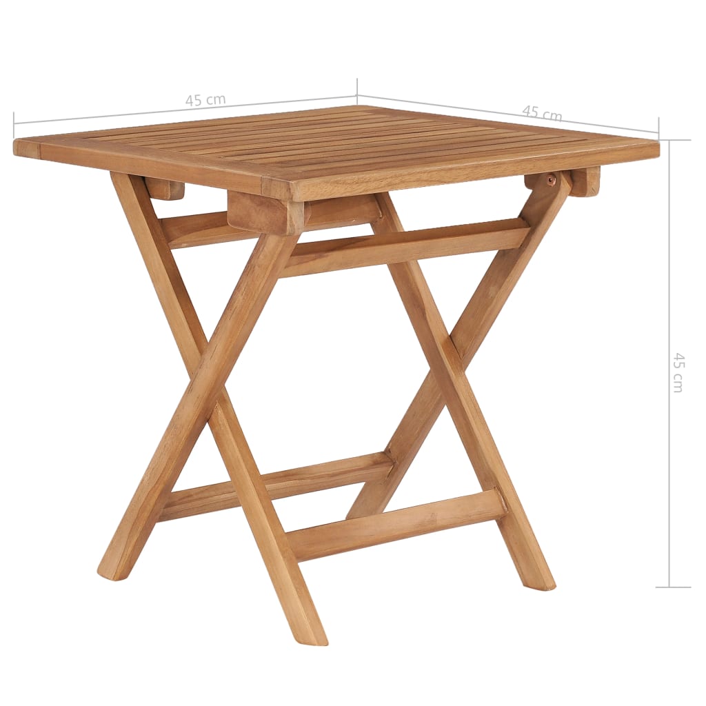 Table de jardin pliante 45x45x45 cm teck massif