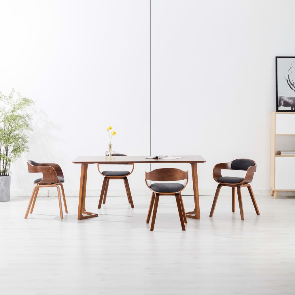 Chaise de salle à manger en bois courbé et cuir artificiel