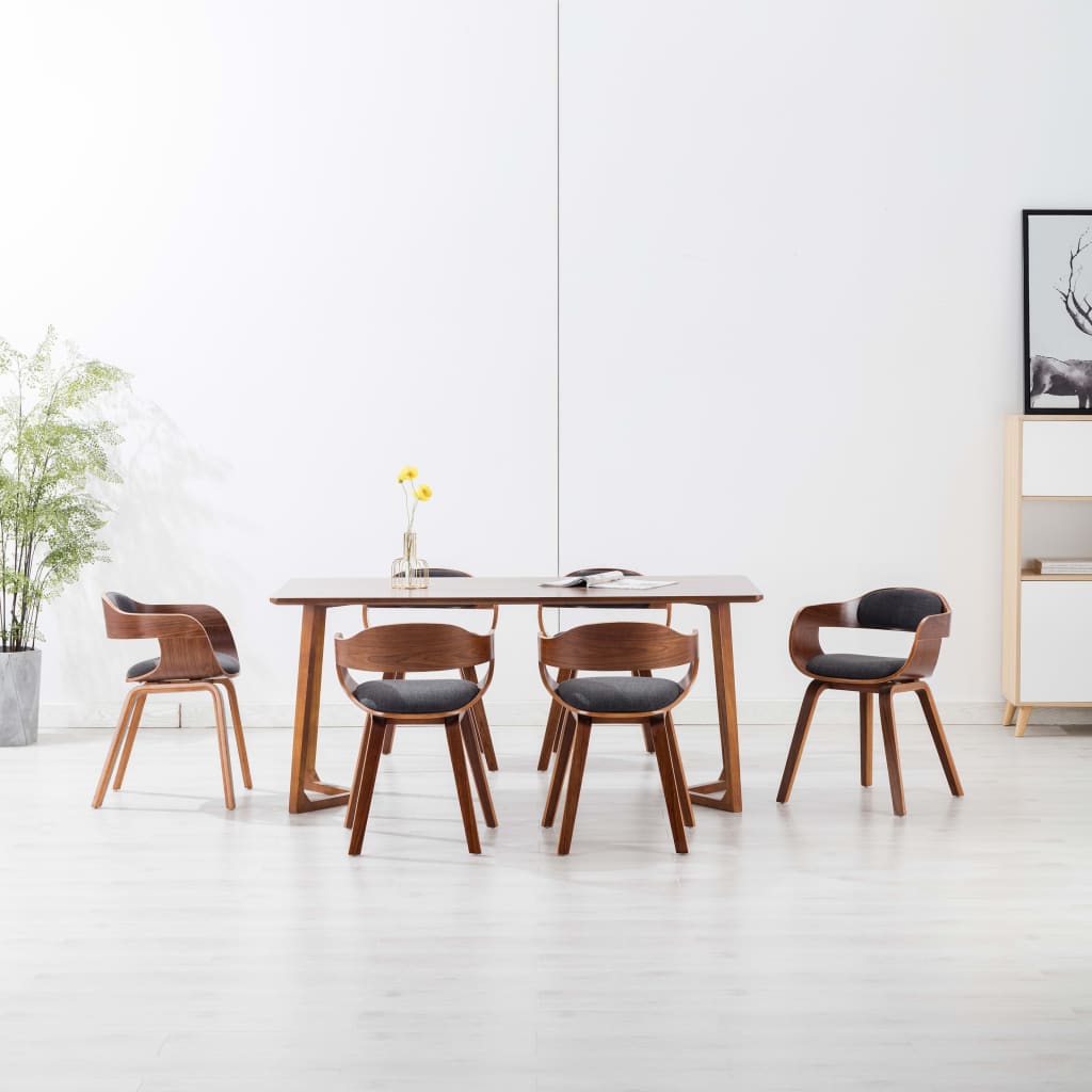 Chaise de salle à manger en bois courbé et cuir artificiel