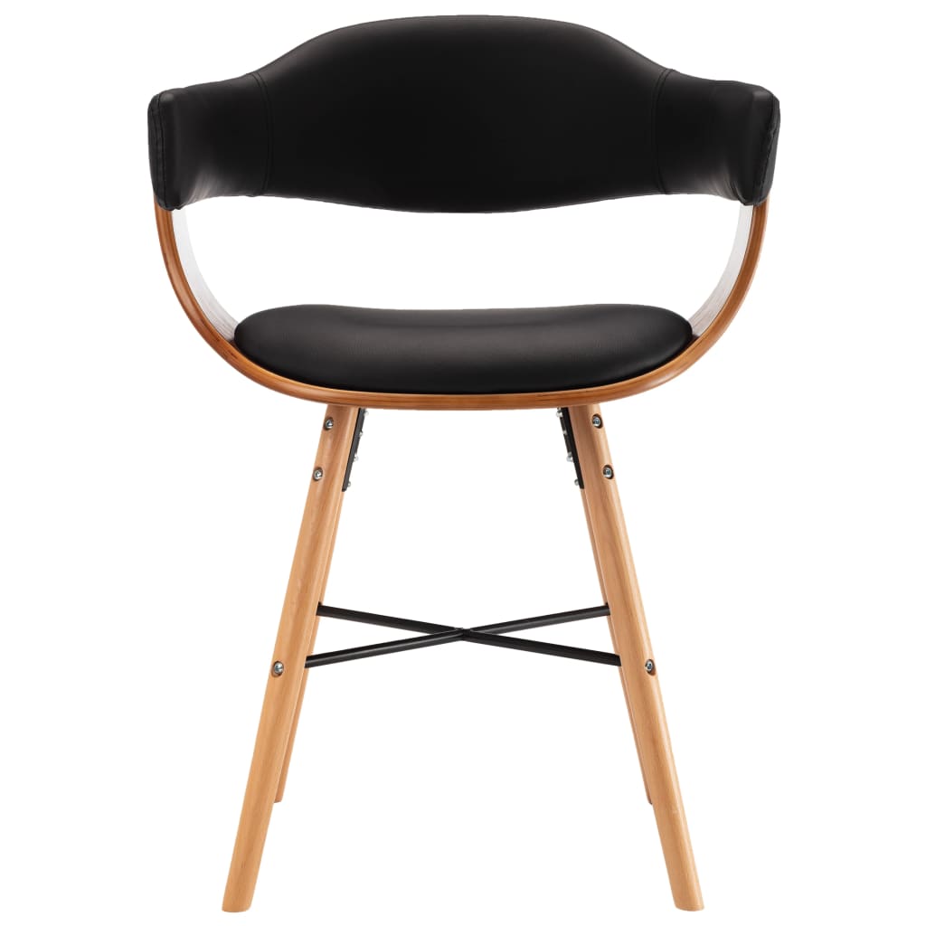 Eetkamerstoelen 2 st gebogen hout stof