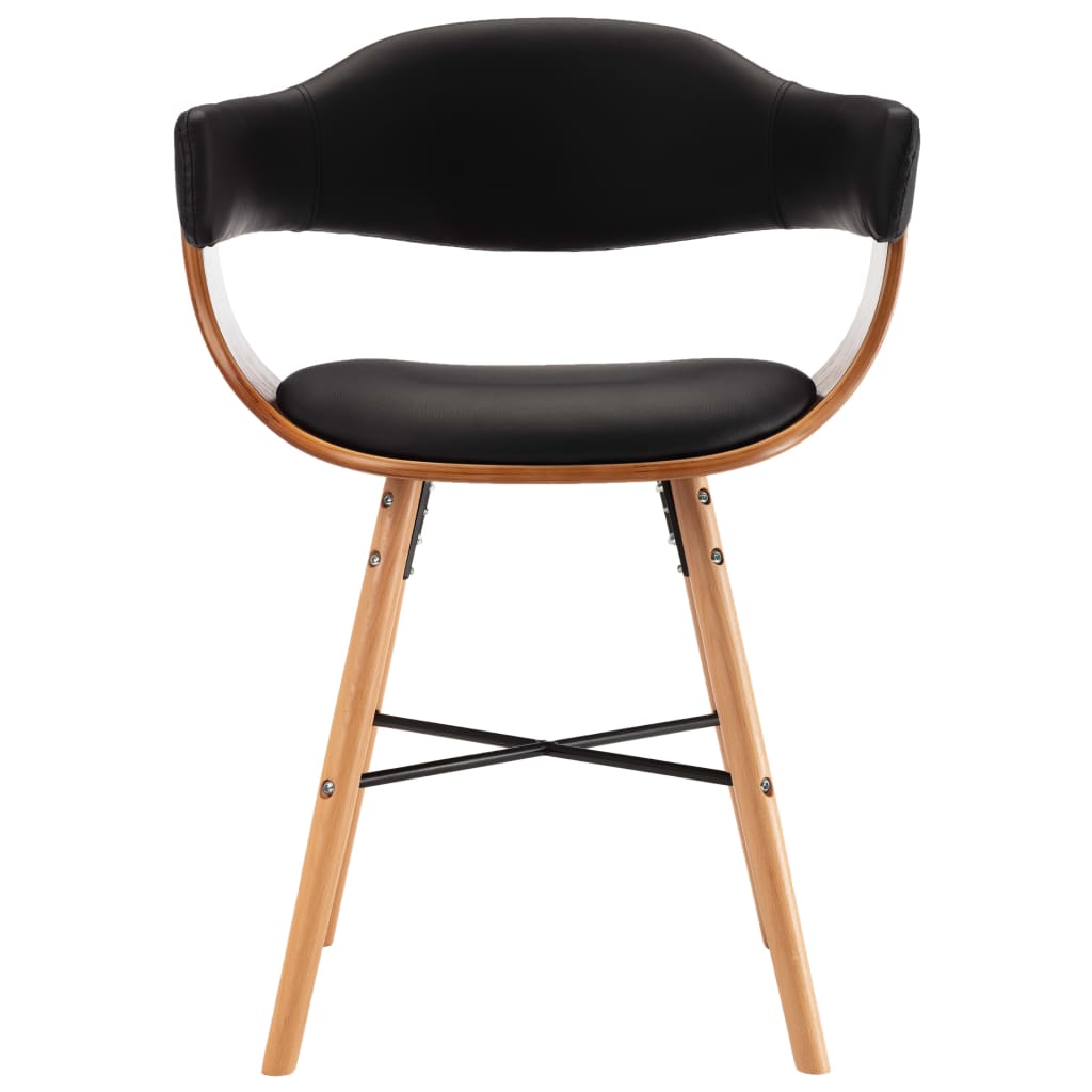 Eetkamerstoelen 2 st kunstleer gebogen hout