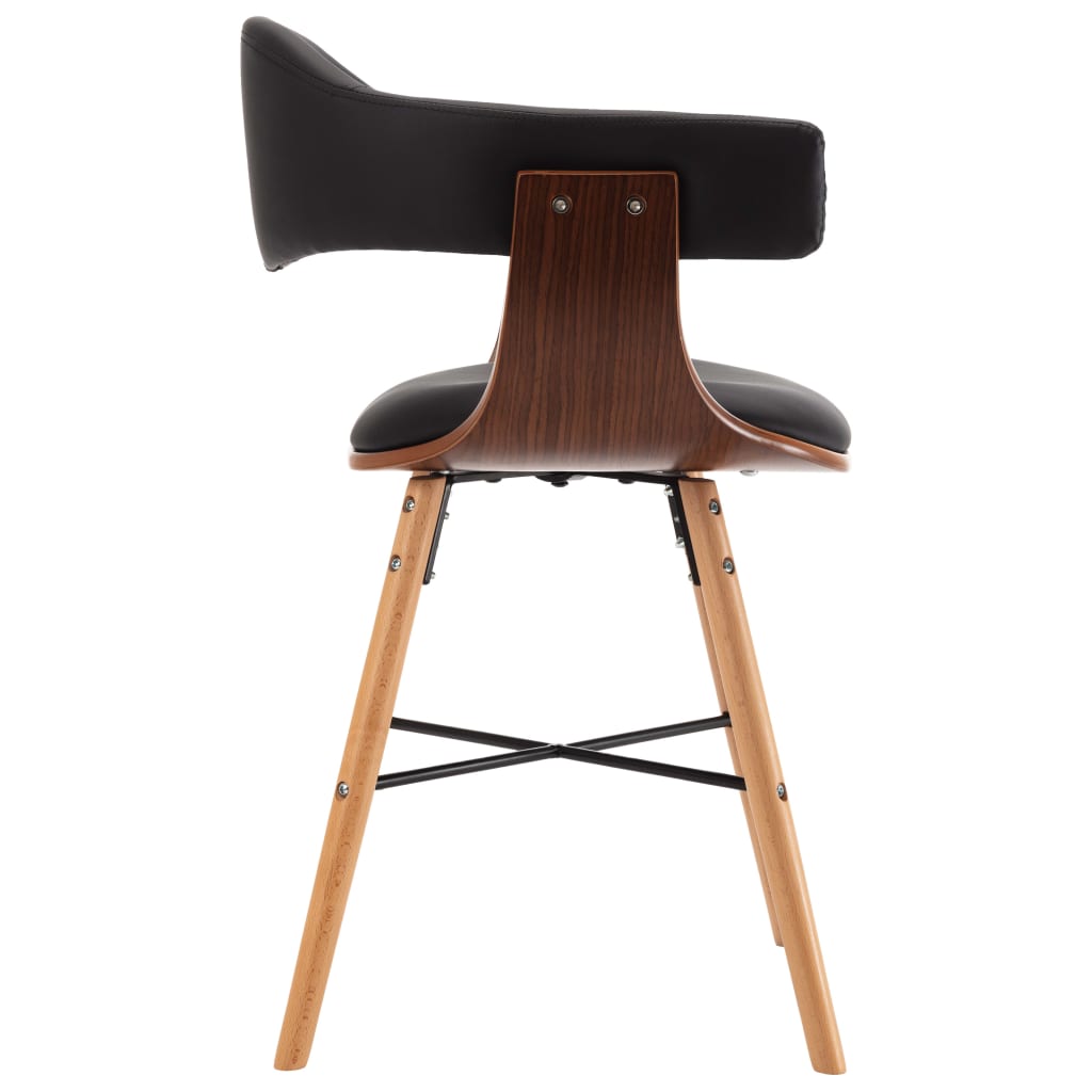 Eetkamerstoelen 2 st kunstleer gebogen hout