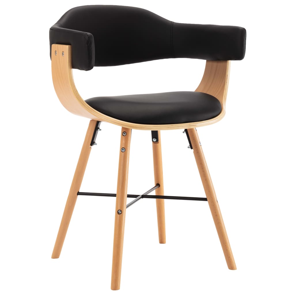 Eetkamerstoelen 2 st kunstleer gebogen hout