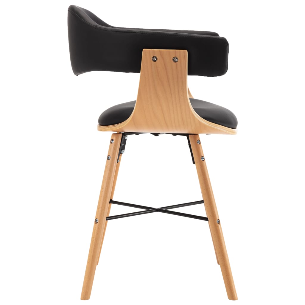 Eetkamerstoelen 6 st gebogen hout stof