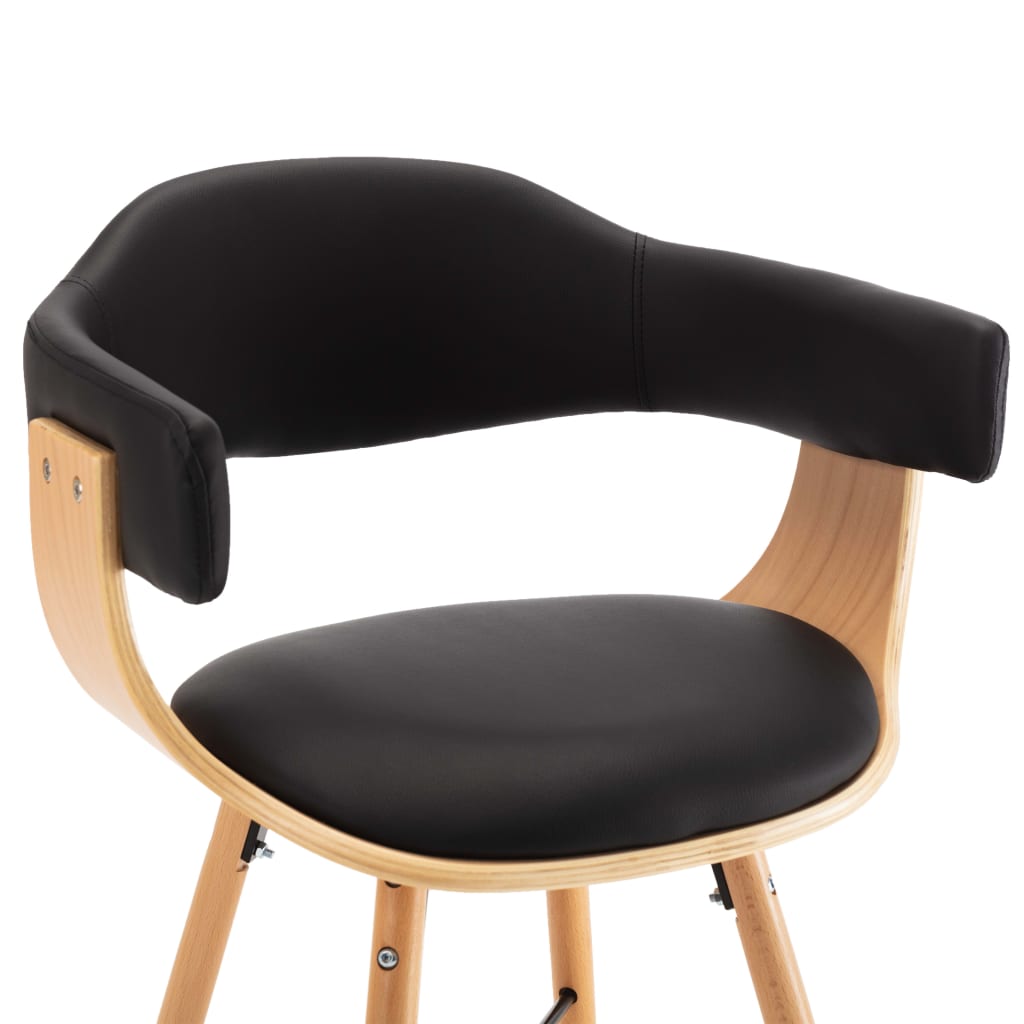 Eetkamerstoelen 2 st kunstleer gebogen hout