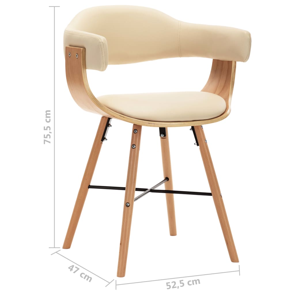 Eetkamerstoelen 2 st kunstleer gebogen hout