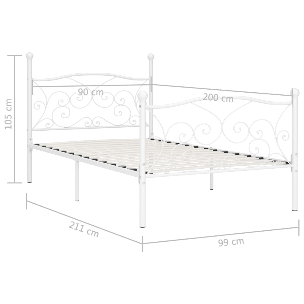 Bedframe met lattenbodem metaal 200x200 cm