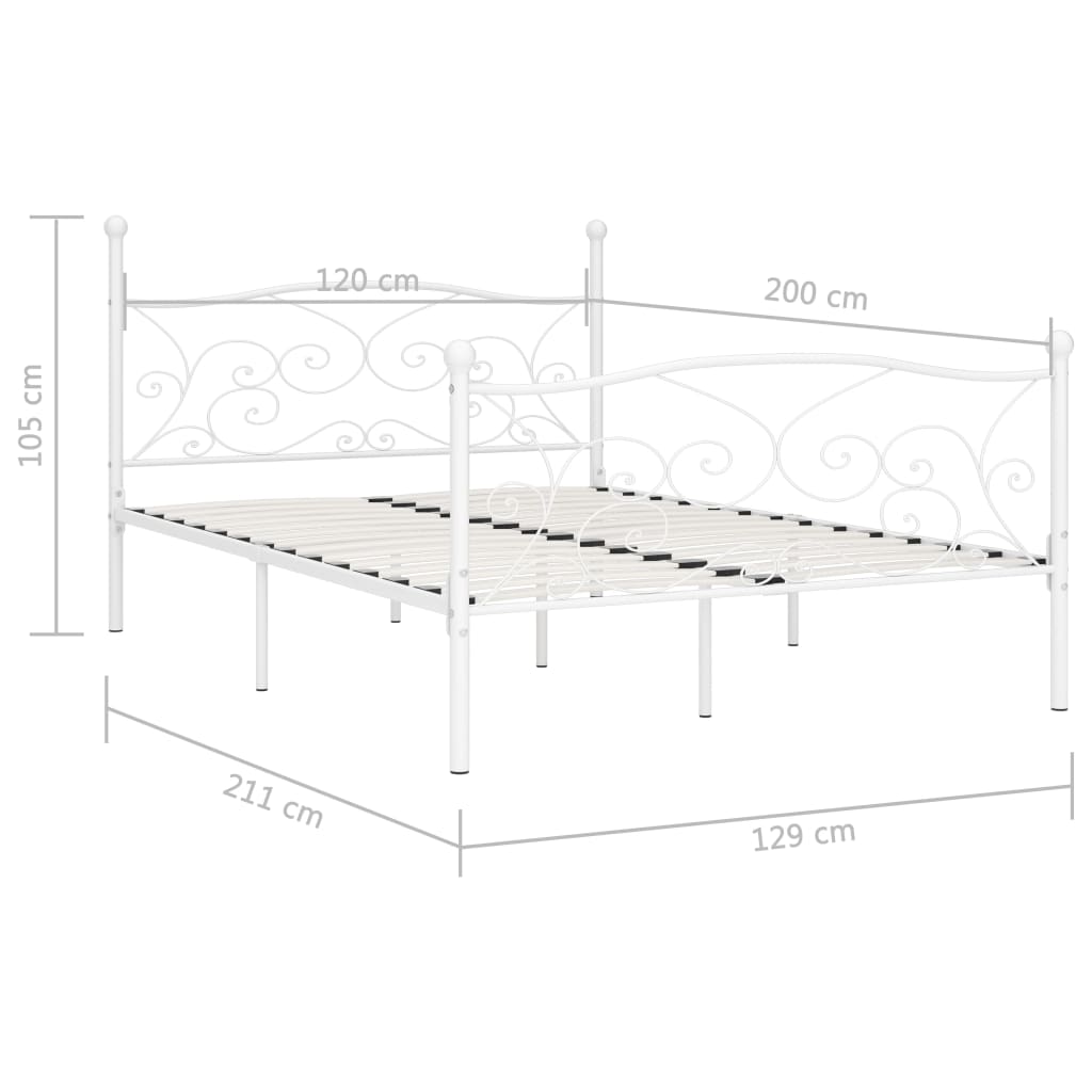 Bedframe met lattenbodem metaal 200x200 cm