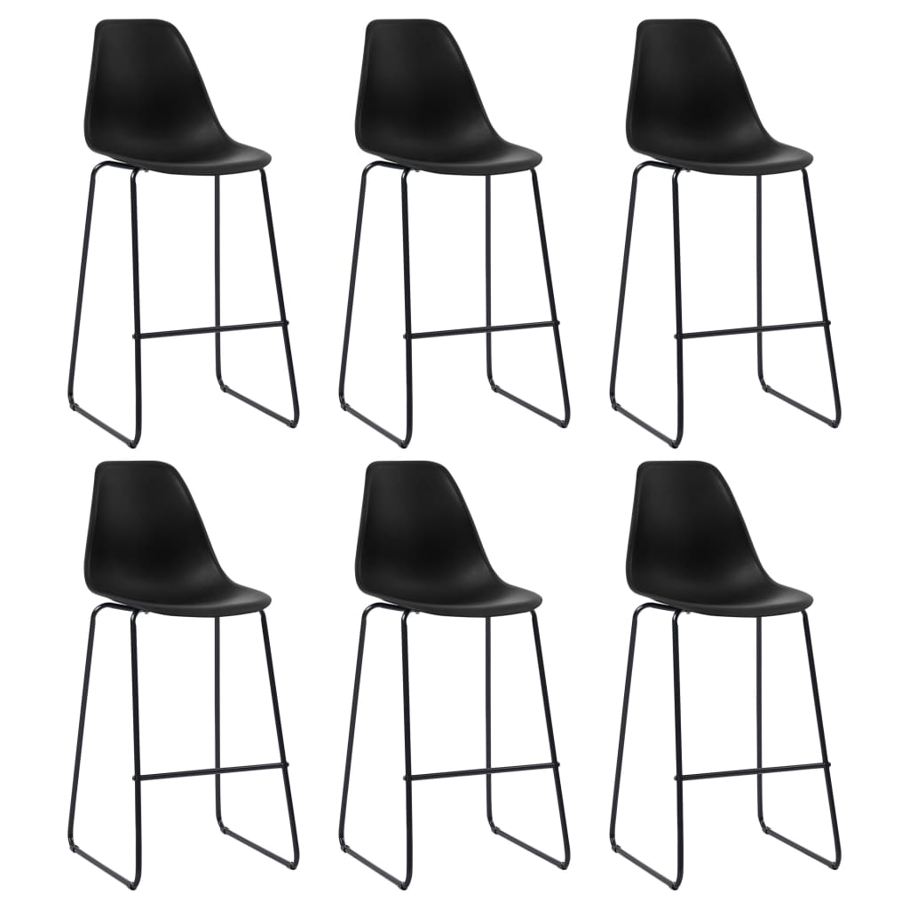 Chaises de bar 2 pcs plastique noir