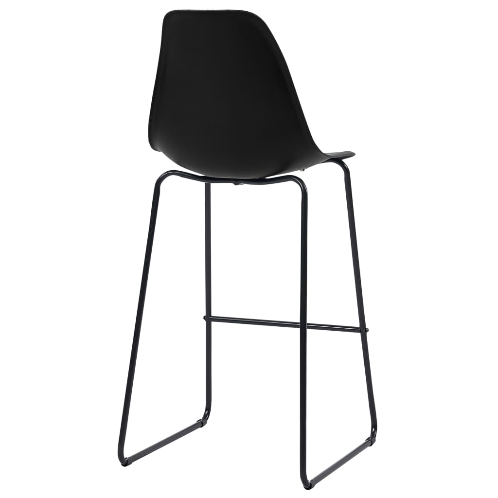 Chaises de bar 2 pcs plastique noir