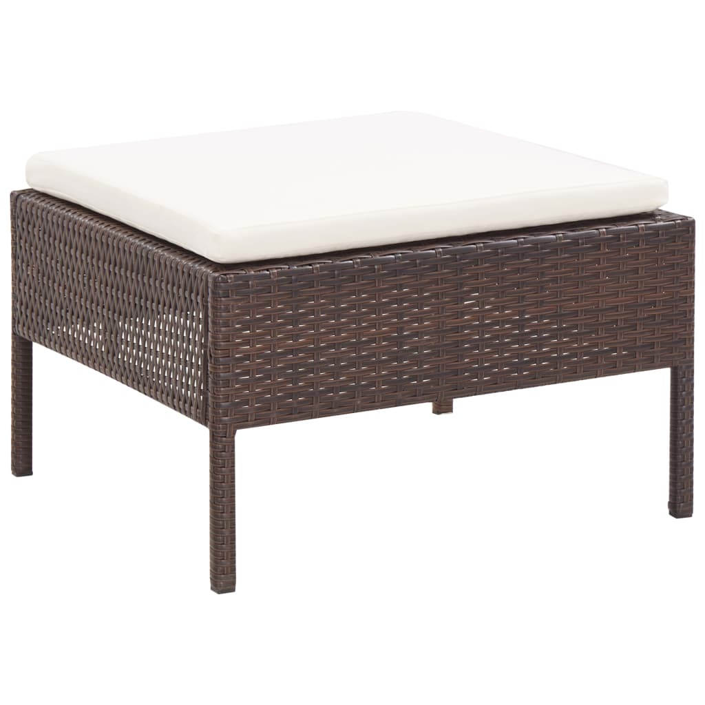 6-delige Loungeset met kussens poly rattan