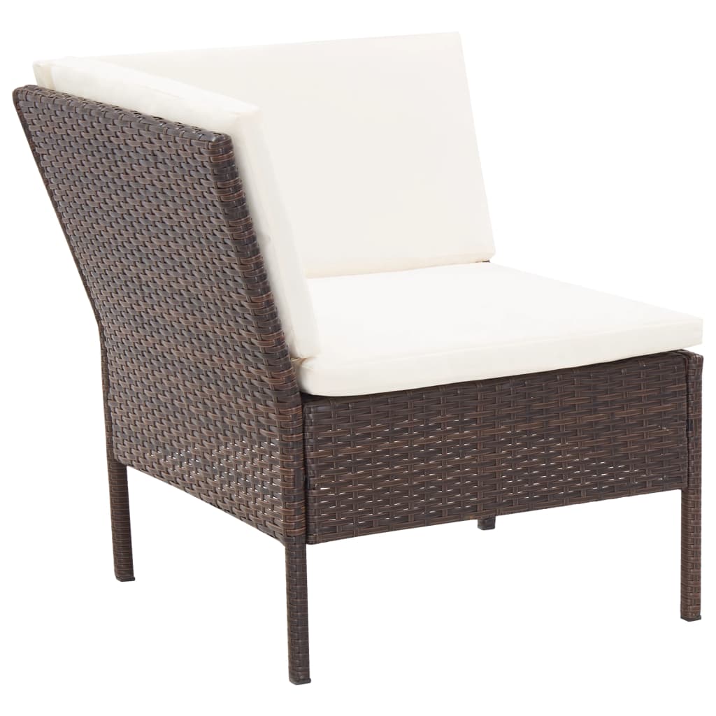 6-delige Loungeset met kussens poly rattan