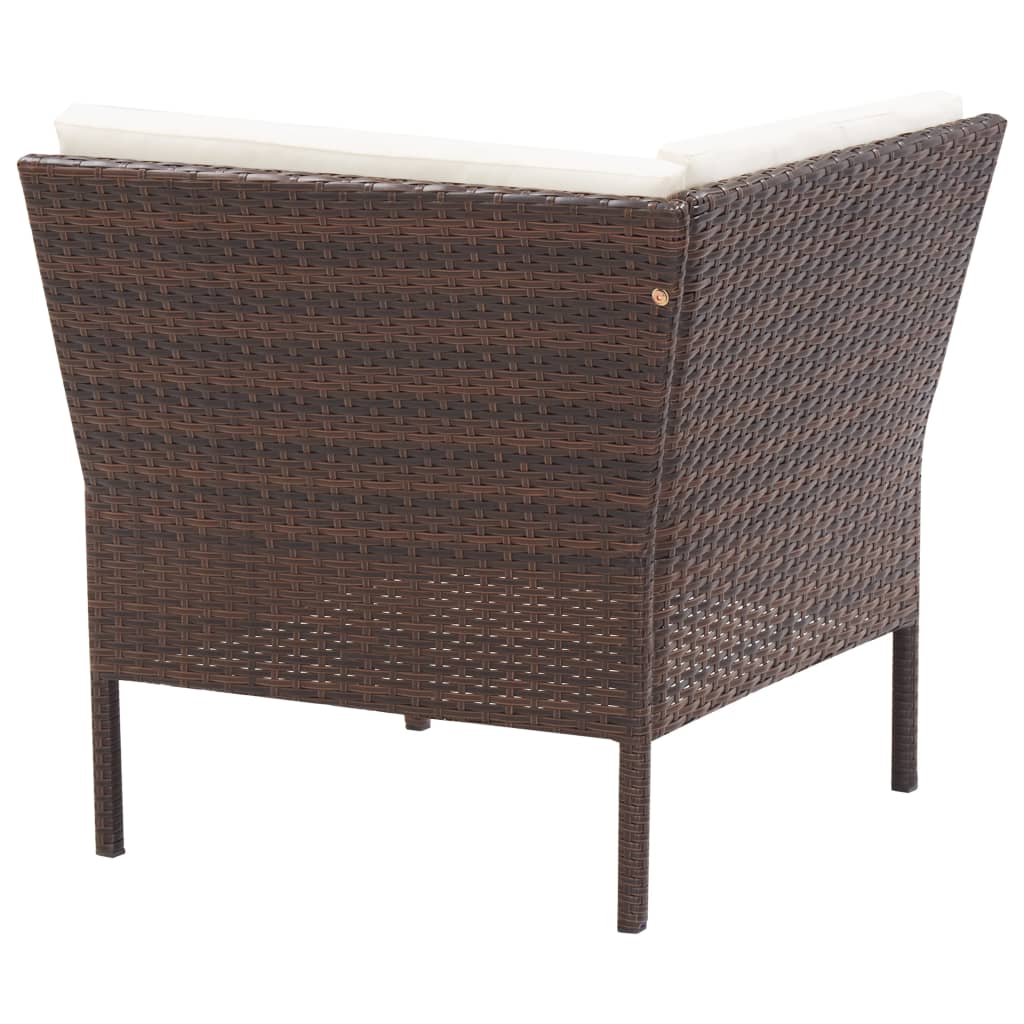 6-delige Loungeset met kussens poly rattan