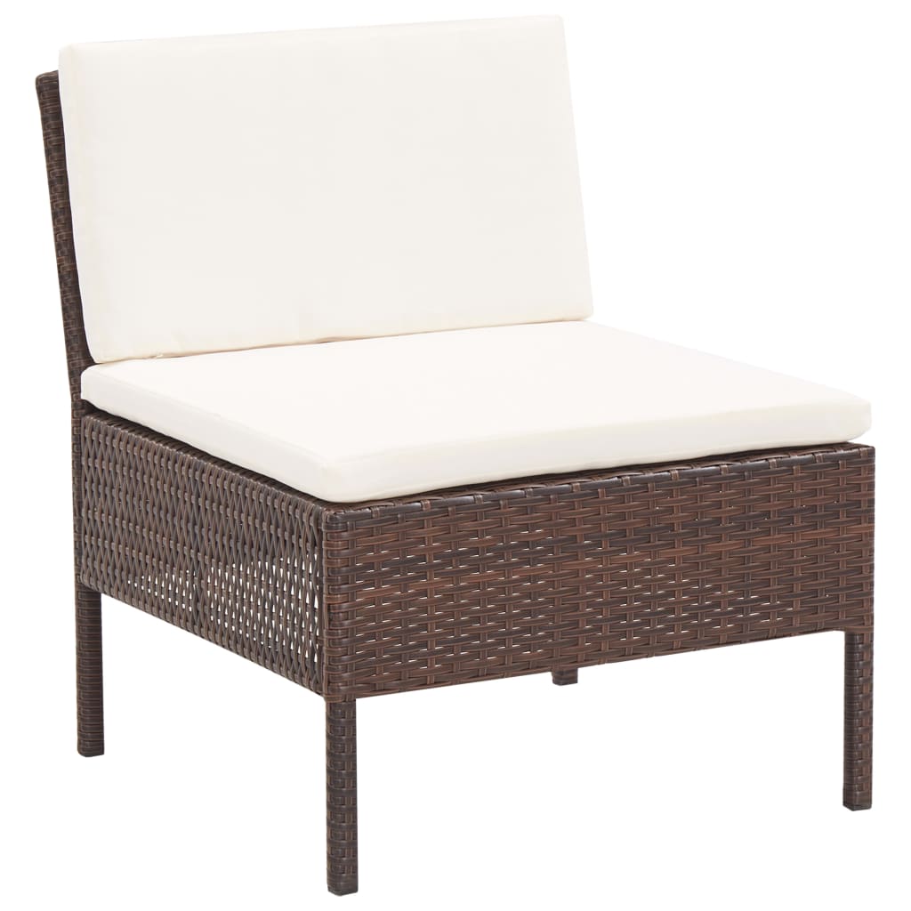 6-delige Loungeset met kussens poly rattan