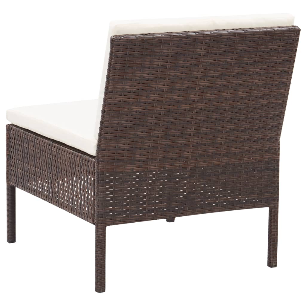 6-delige Loungeset met kussens poly rattan