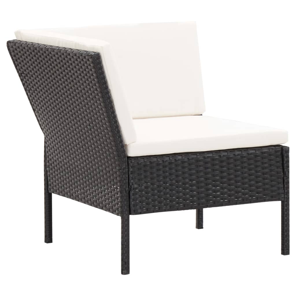 6-delige Loungeset met kussens poly rattan