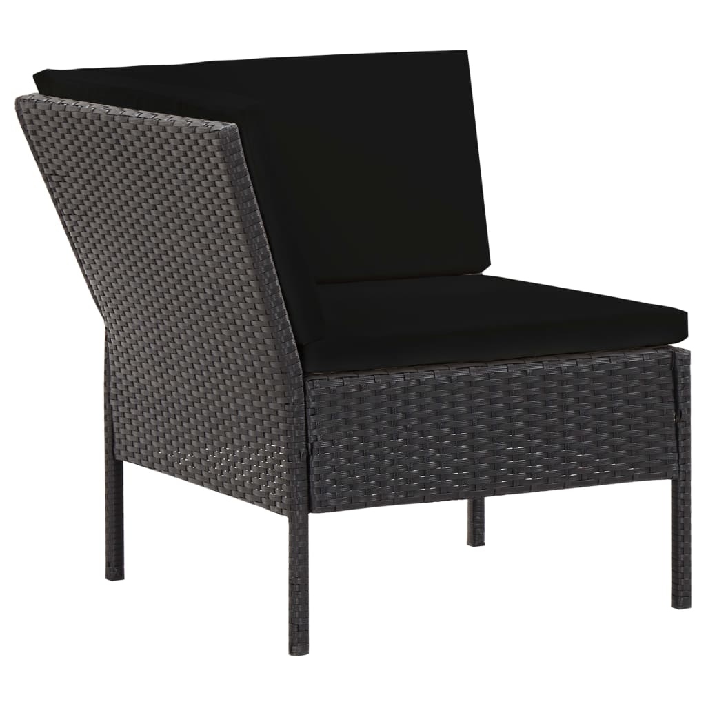 6-delige Loungeset met kussens poly rattan